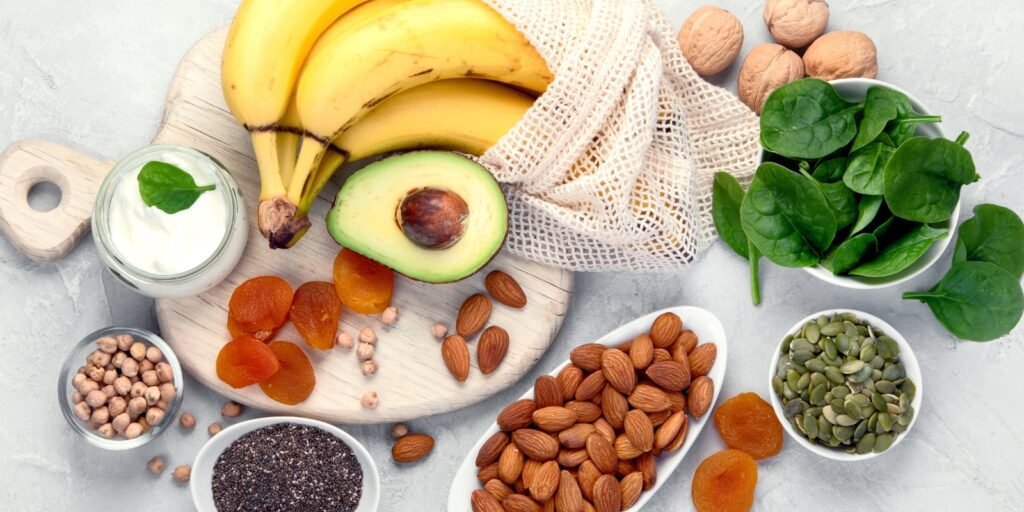 Bilde av matvarer som inneholder magnesium.